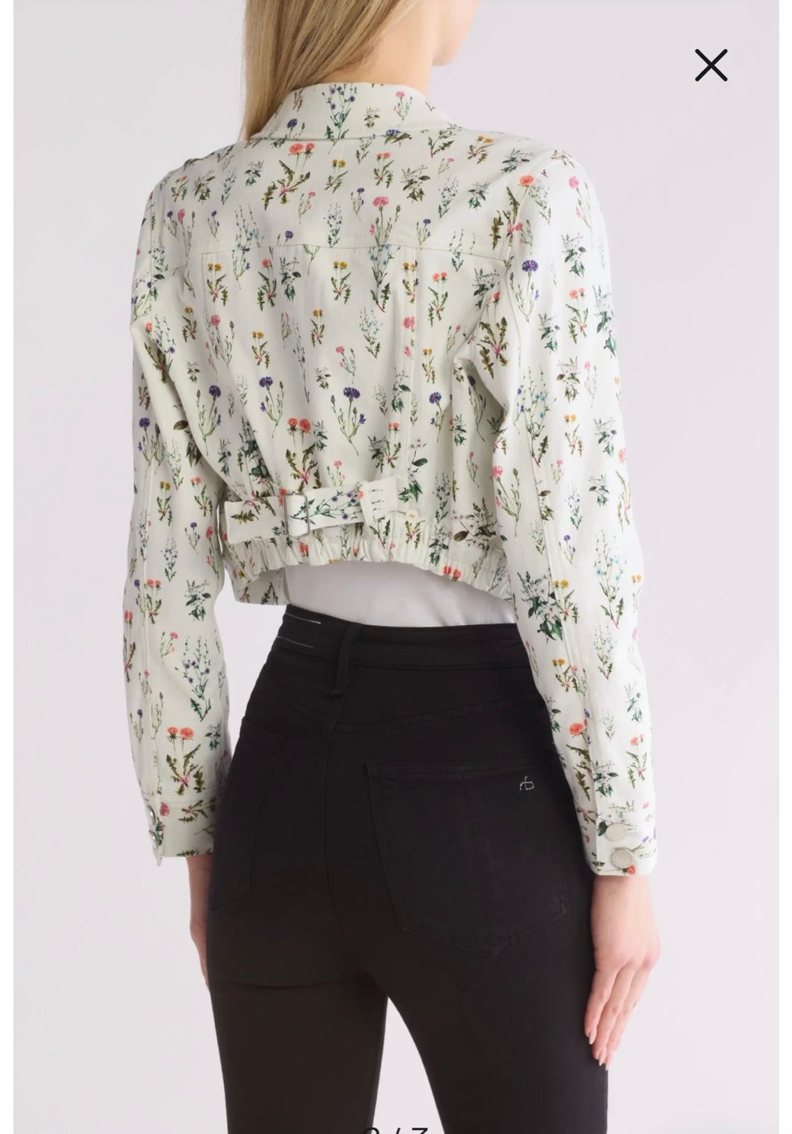 ジャケット ALICE + OLIVIA Nelson Flower Denim Jacket (Georgia Floral) Alice + Olivia Nelson Georgia Floral Cropped Denim Jacket