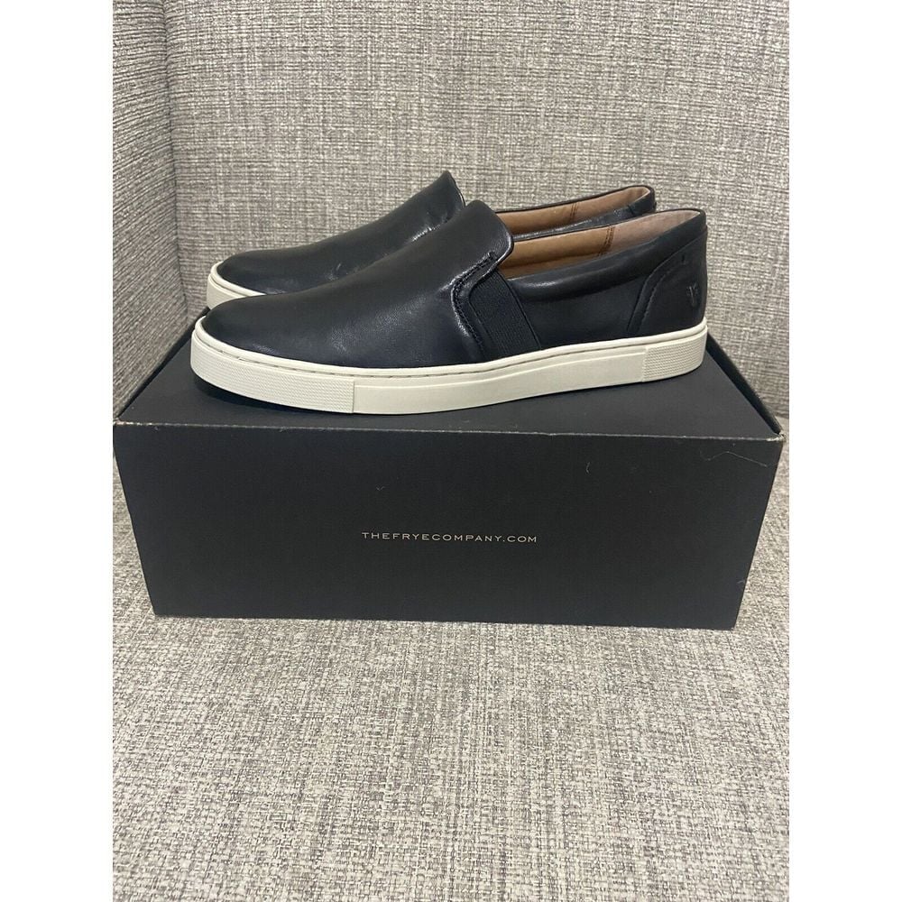 •Frye Women's Ivy Black Leather Slip On Casual Sneakers 3471194-BLK Size 7.5 NEW