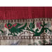 India Gold Metal Thread Tapestry -Elephants Peacocks Green Parrots Sitar Dancers