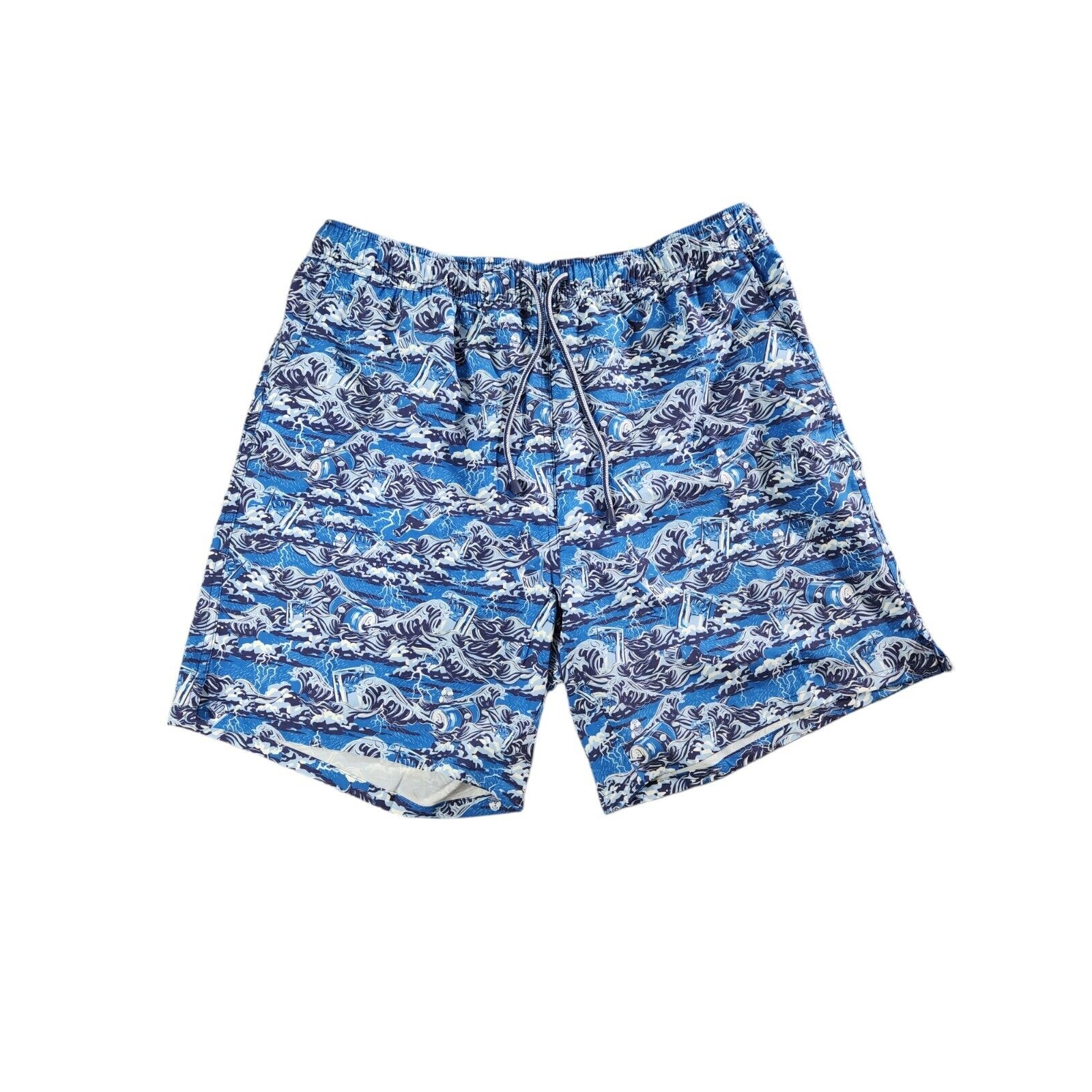 Peter Millar Crown Swim BMRLN Wave Print Shorts Men’s Size Large New