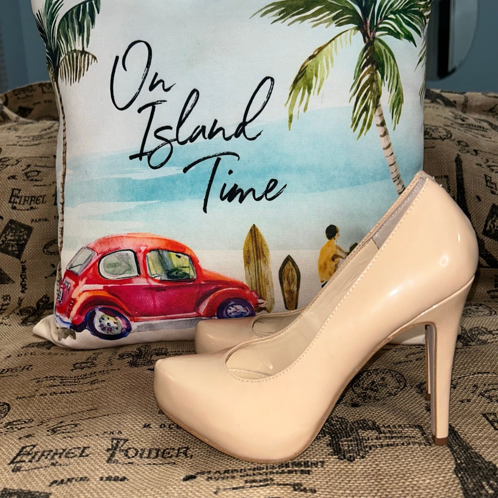 Jessica Simpson NWOB! Parisah Nude Patent Platform Stiletto Pumps Size 6.5