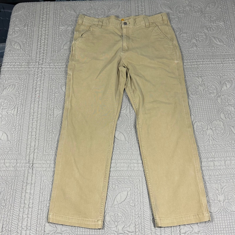 Carhartt Mens 38 x 30 Pants Rugged Flex Rigby Relaxed Fit 8 oz. Straight Leg