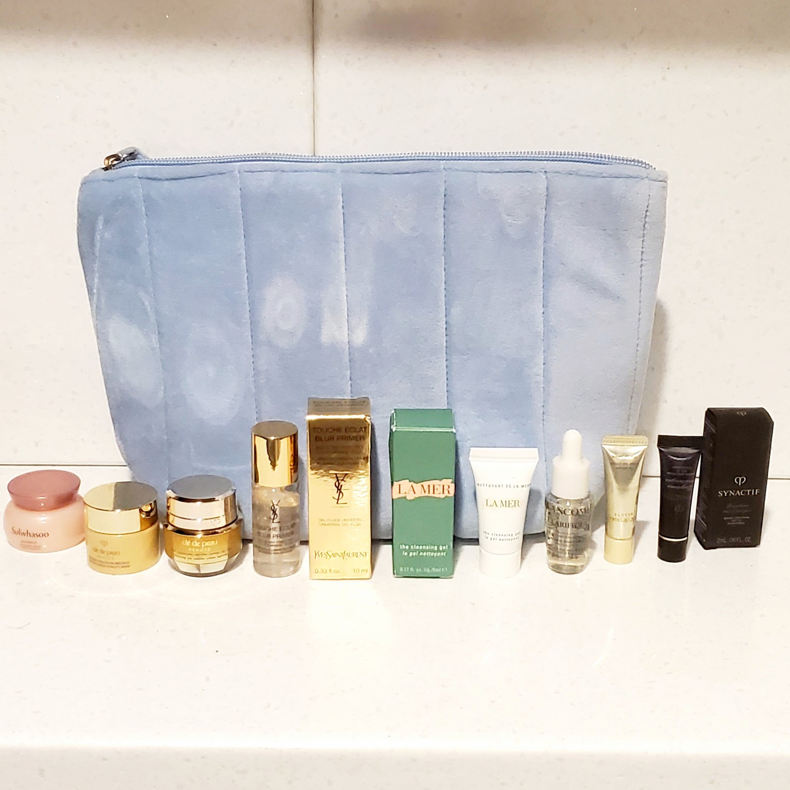 Luxury Skincare Set Bundle YSL Primer LaMer La Mer Cle De Peau Lancome Synactif