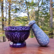 Purple Soapstone Mortar and Pestle - Beautiful 3.5 Wide