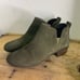 BP. Green leather suede ankle booties. Slip on round toe Chelsea boots