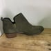 BP. Green leather suede ankle booties. Slip on round toe Chelsea boots