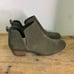 BP. Green leather suede ankle booties. Slip on round toe Chelsea boots