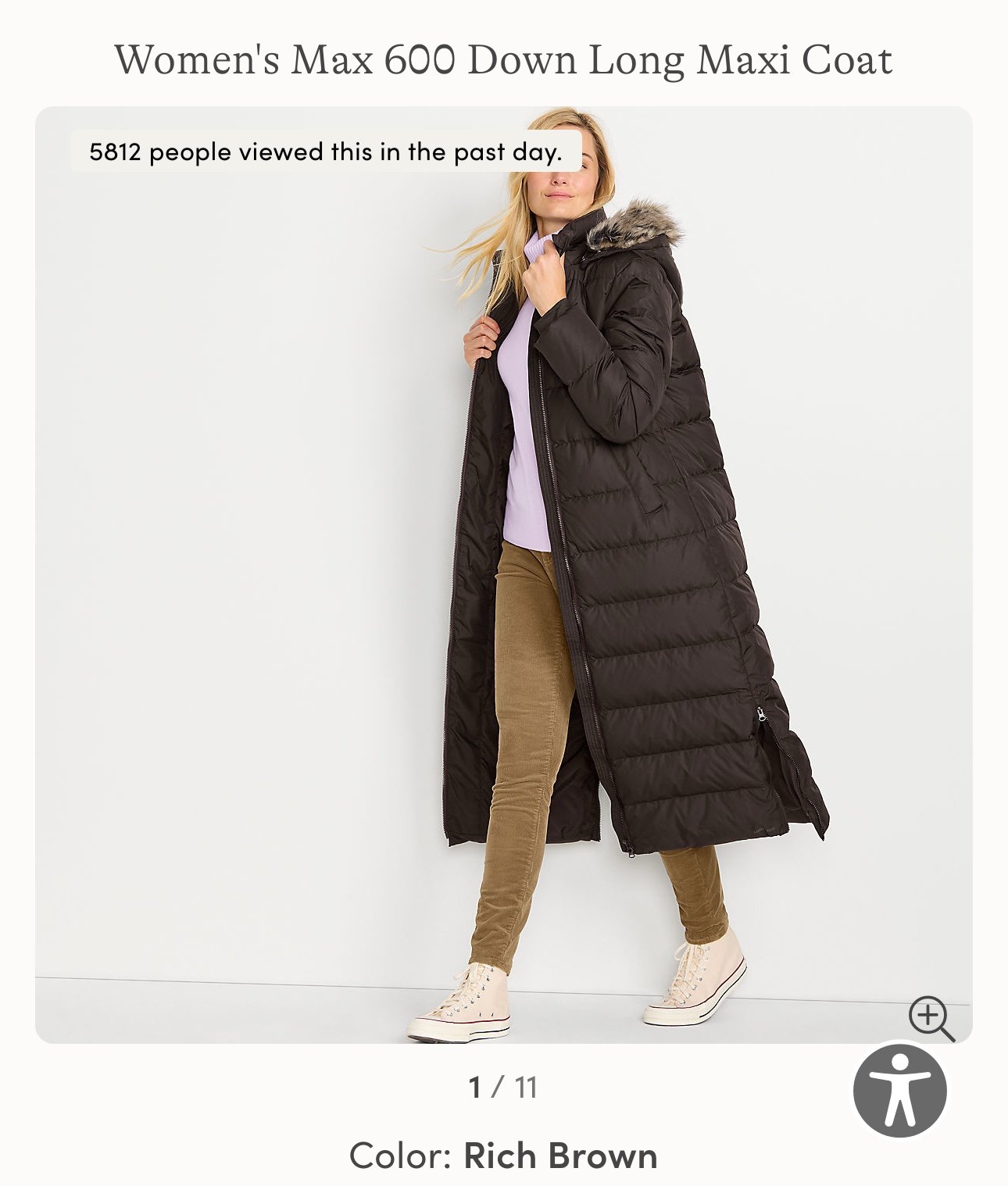 Lands End women down maxi coat