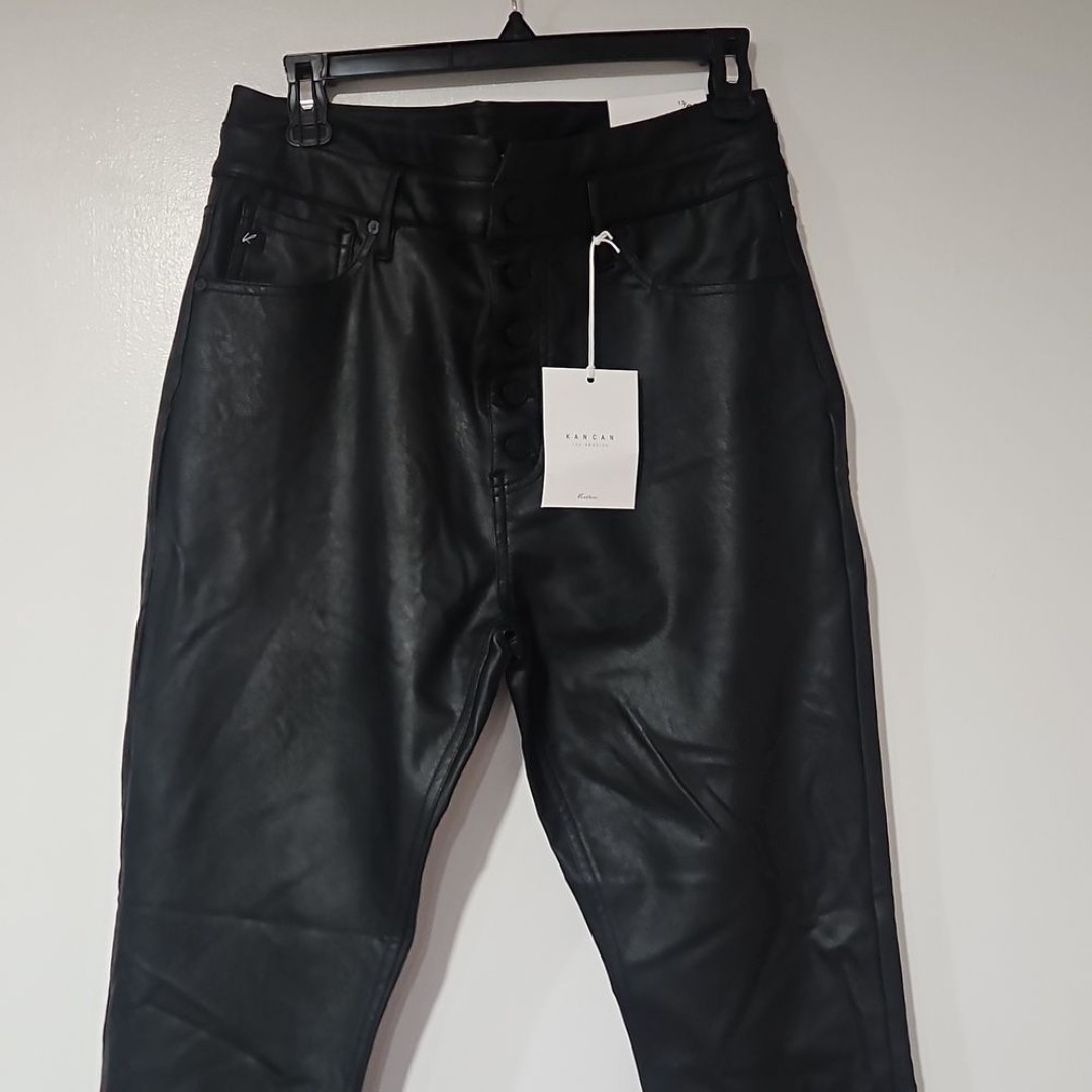 NWT KanCan Janet High Rise Faux Leather Ankle Skinny Pants sz 13/30