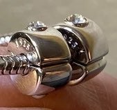 2 sterling silver stopper charms crystal