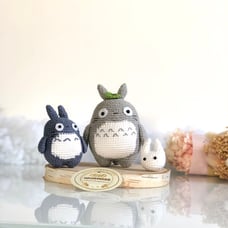 Handmade yarn cotton Totoro inspired crochet, amigurumi Totoro