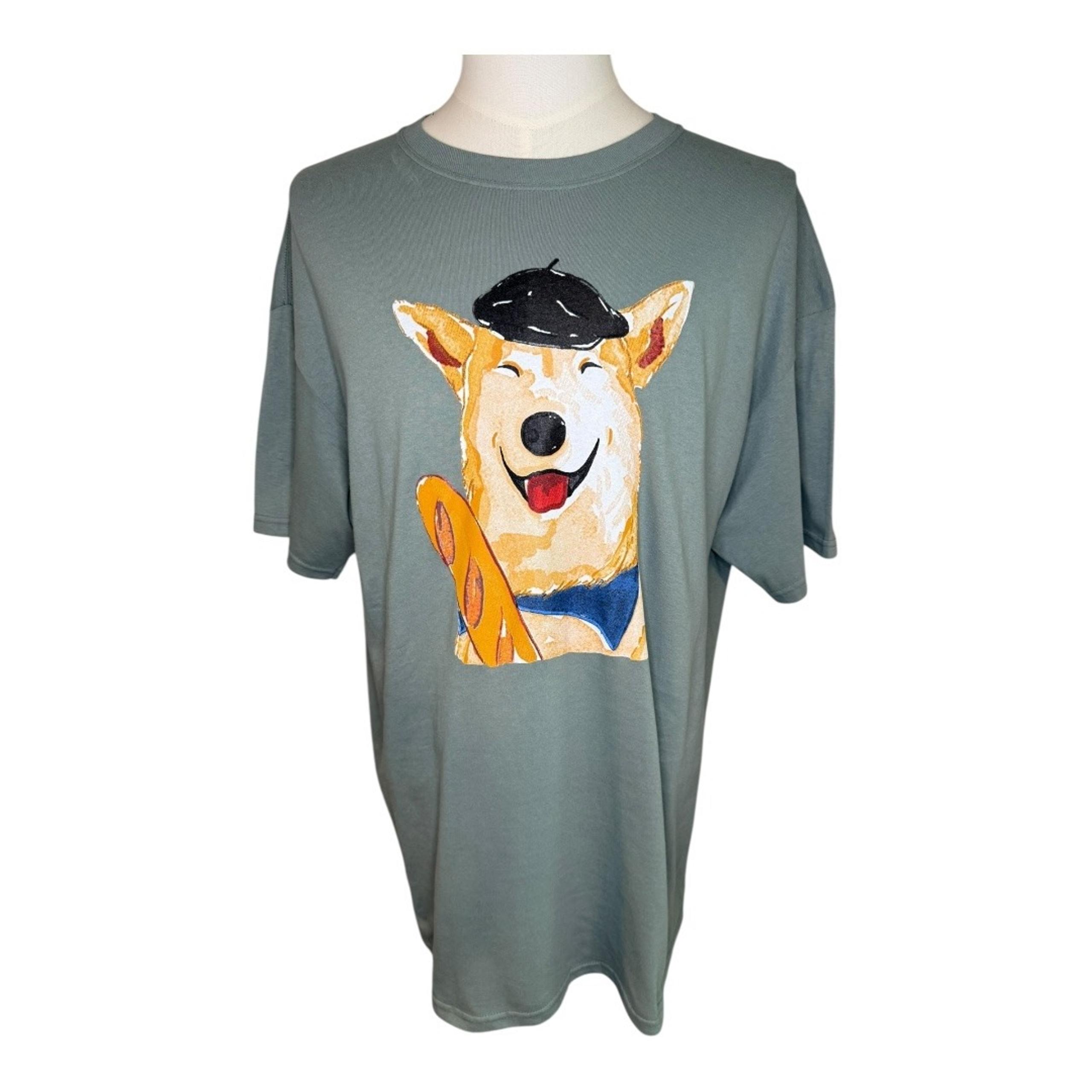 ALTRU Novelty Graphic T-Shirt French Dog with Baguette XL NWT