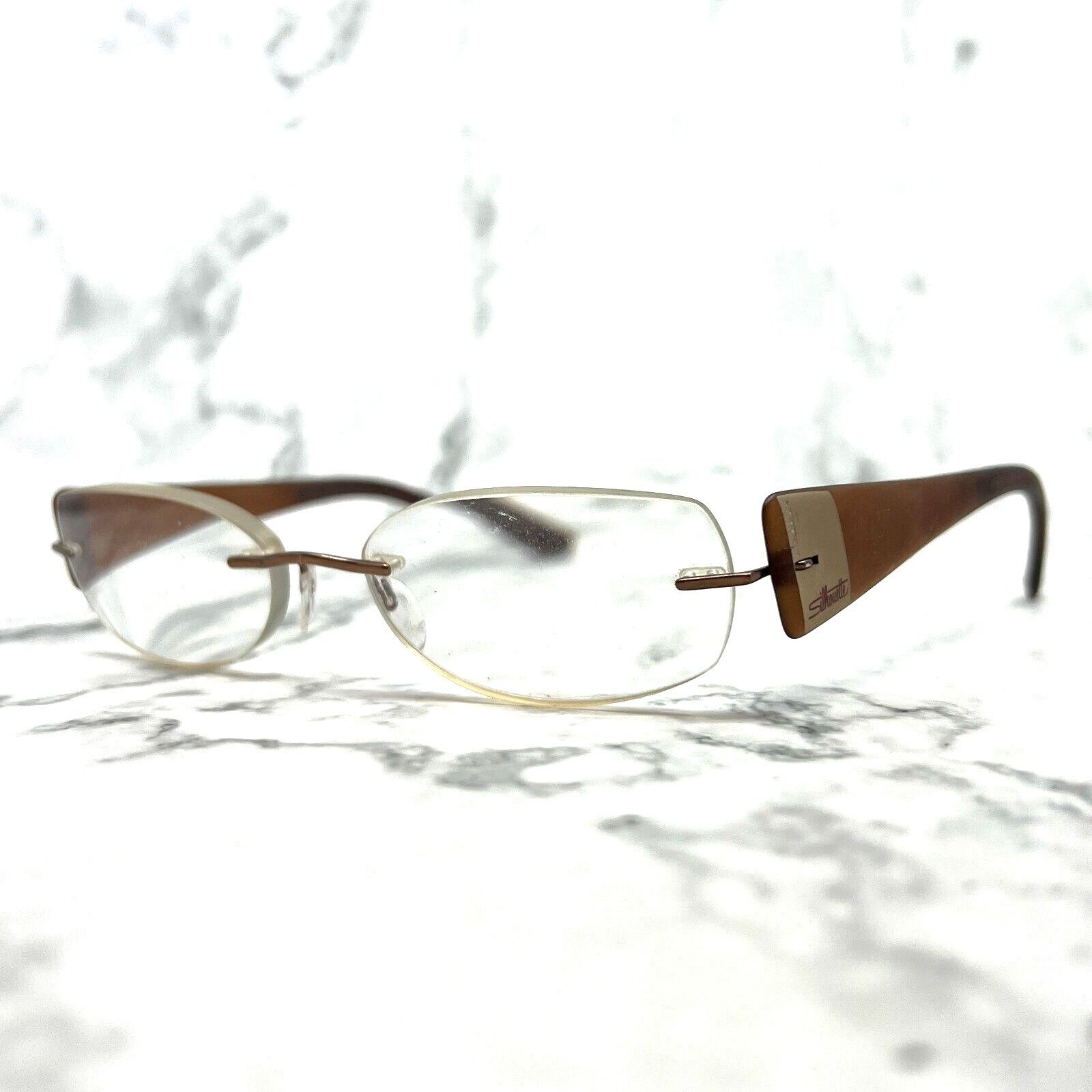 Silhouette 7599 40 6055 Brown Rimless Eyeglasses Frames 17 35 Titanium Austria