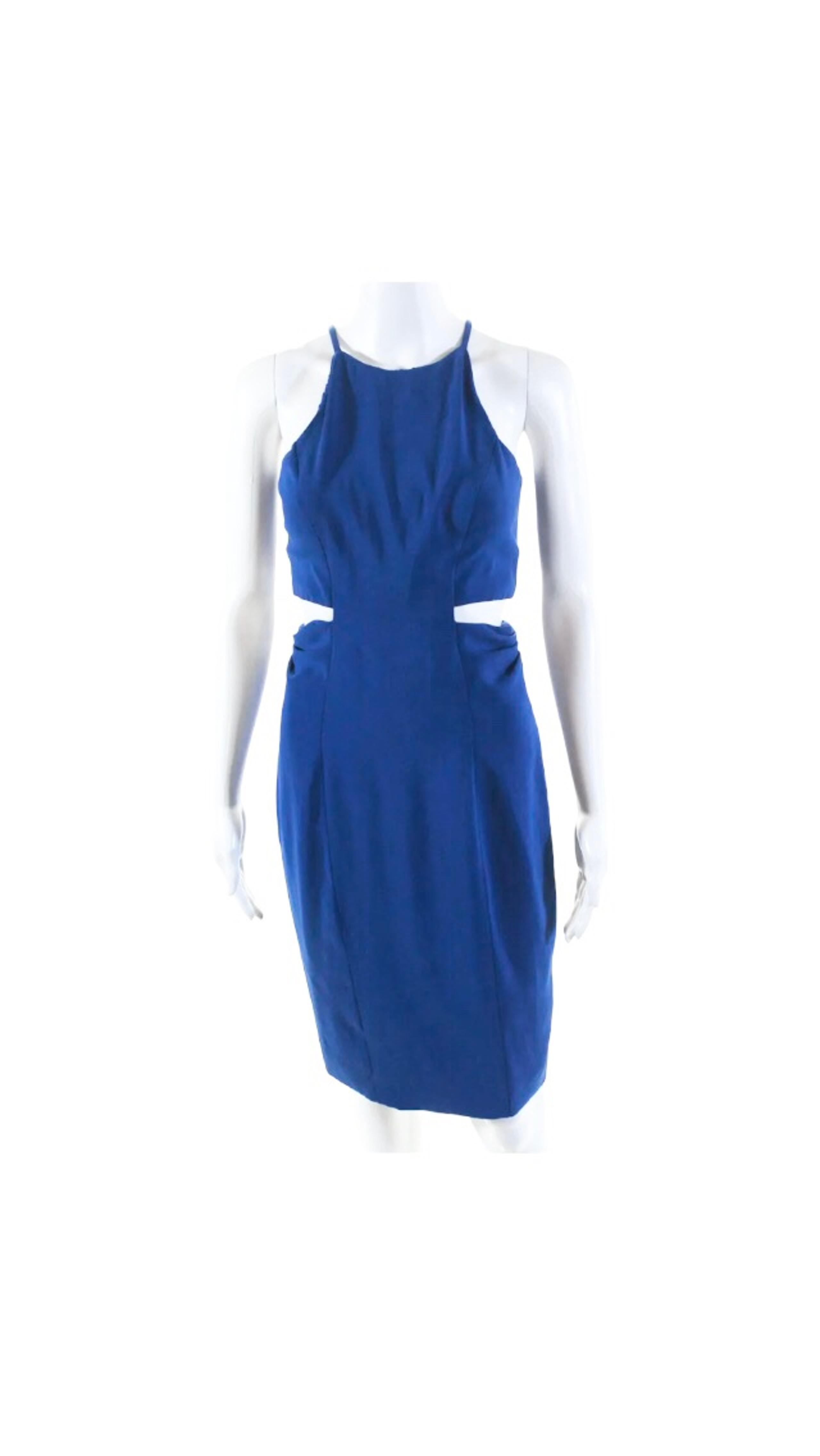 Badgley Mischka Cobalt Cutout Sheath Dress Size 0