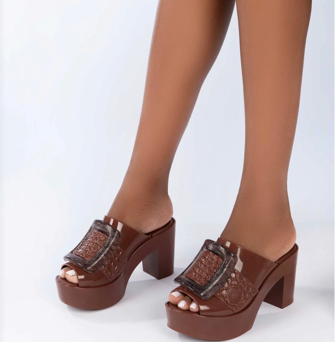 Melissa Mule Buckle Up + Viktor & Rolf in Brown/Brown