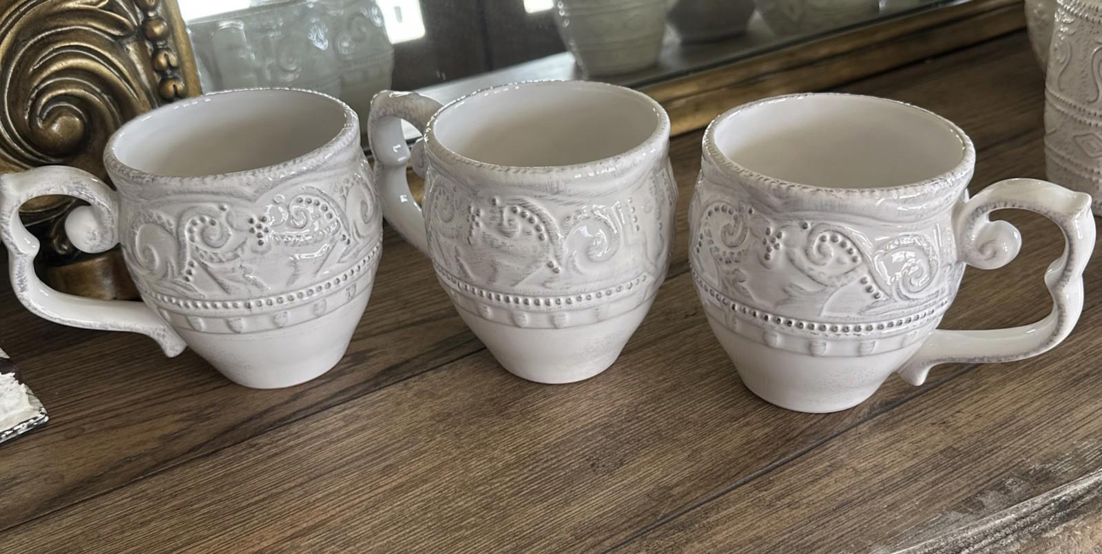 3 New Maison Versailles Blanc Amelia Mugs
