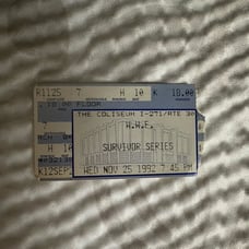 WWE survivor series 1992 ticket stub