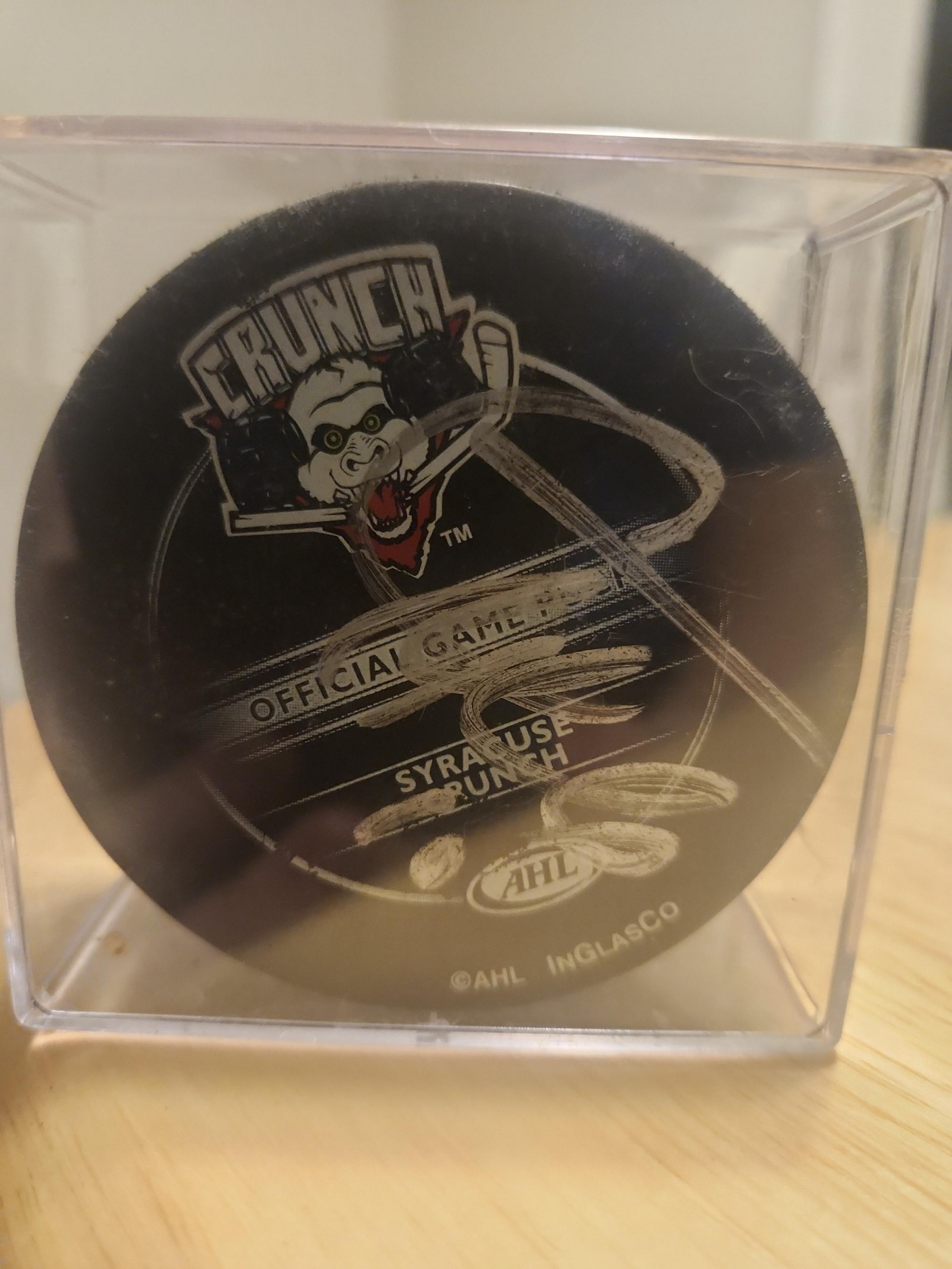 Syracuse crunch official game signed Puck mystery Craig Mcdonald