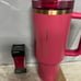 Starbucks 40 oz. Holiday Tumbler with Red Cold Cup Ornament Key Chain!