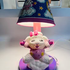 Vintage Lamb Chop Table Lamp W/ Shade Nursery Night Light 1993 Shari Lewis Works