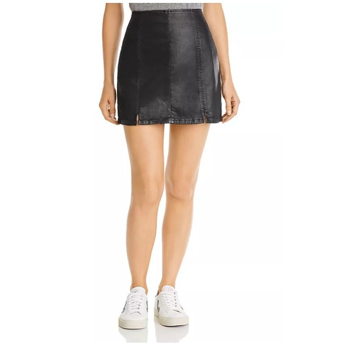 Adriano Goldschmied Brown Mini Skirt With Front Slits Womens Size 31 Cotton/Moda