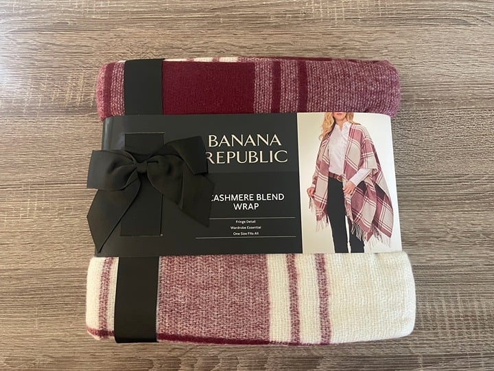 Banana Republic Cashmere Blend Red Plaid Wrap - Luxurious Fall Fashion