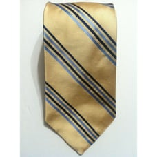 NWT 65.00 TOMMY HILFIGER MENS NEW YELLOW 100%SILK STRIPED NECKTIE WIDTH:3 3/4