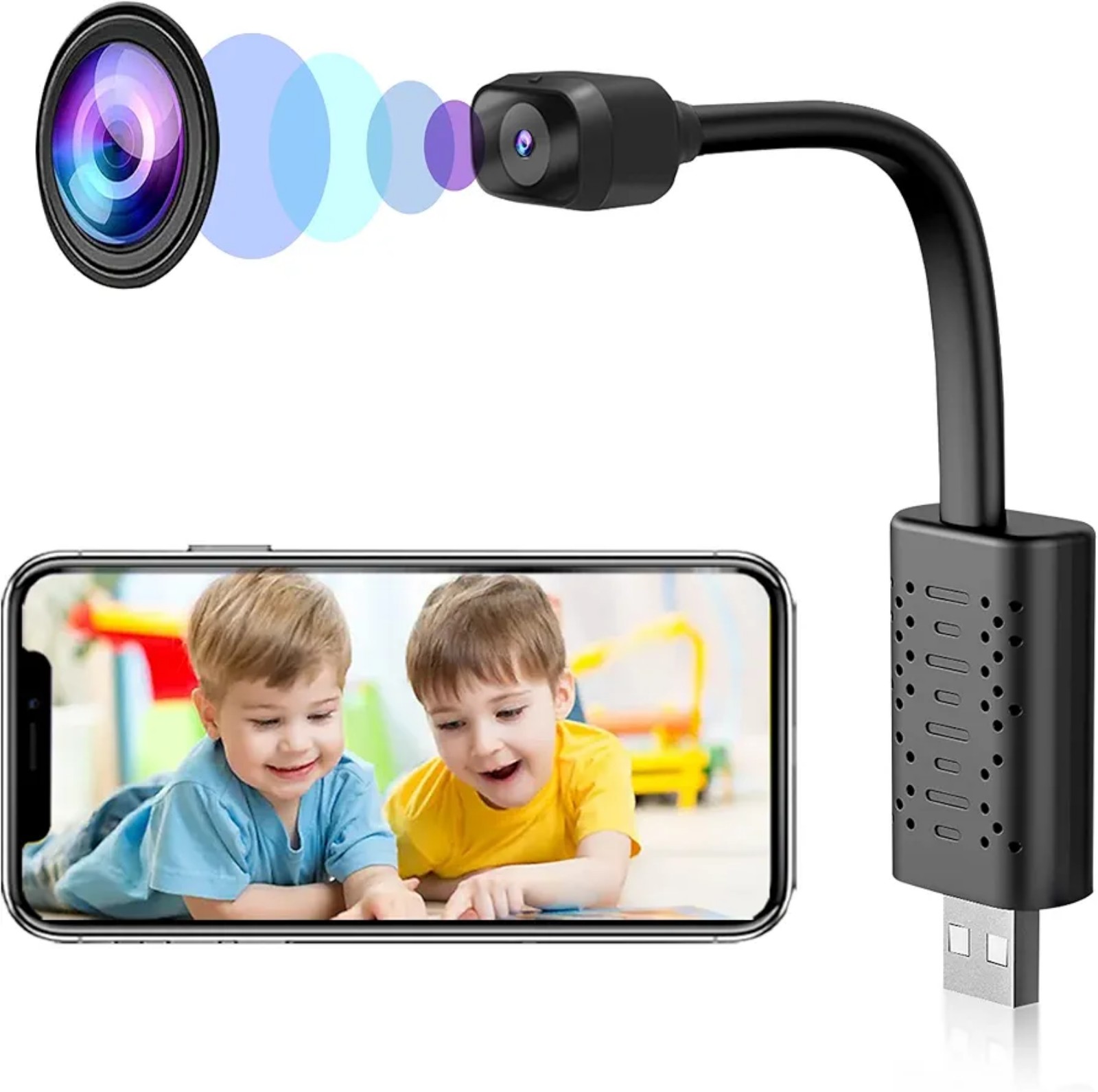 2023 1080P WiFi Camera Detector for Home Office - Indoor Camera with Motion Dete