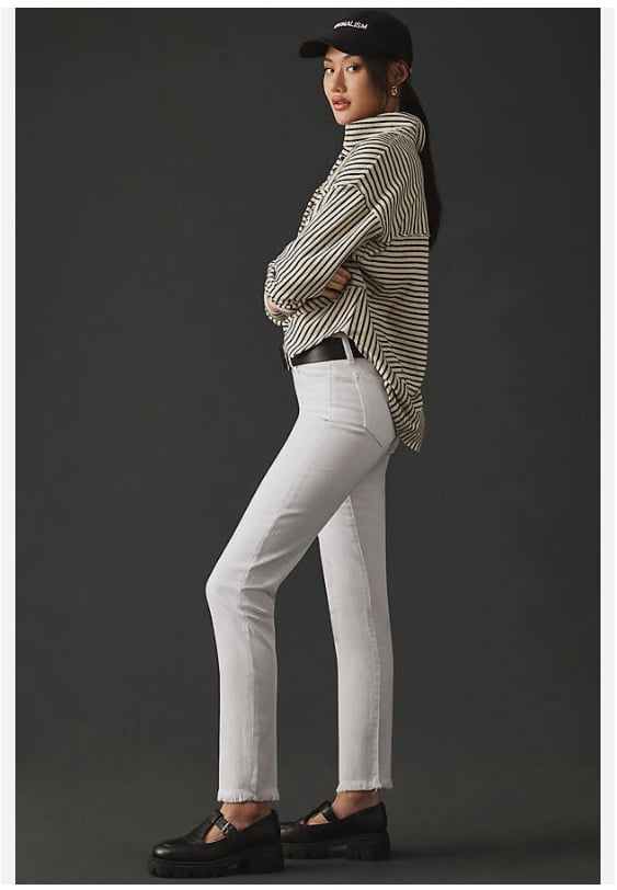 Joe’s Jeans The Lara Petite straight size 26 white denim frayed ankle length