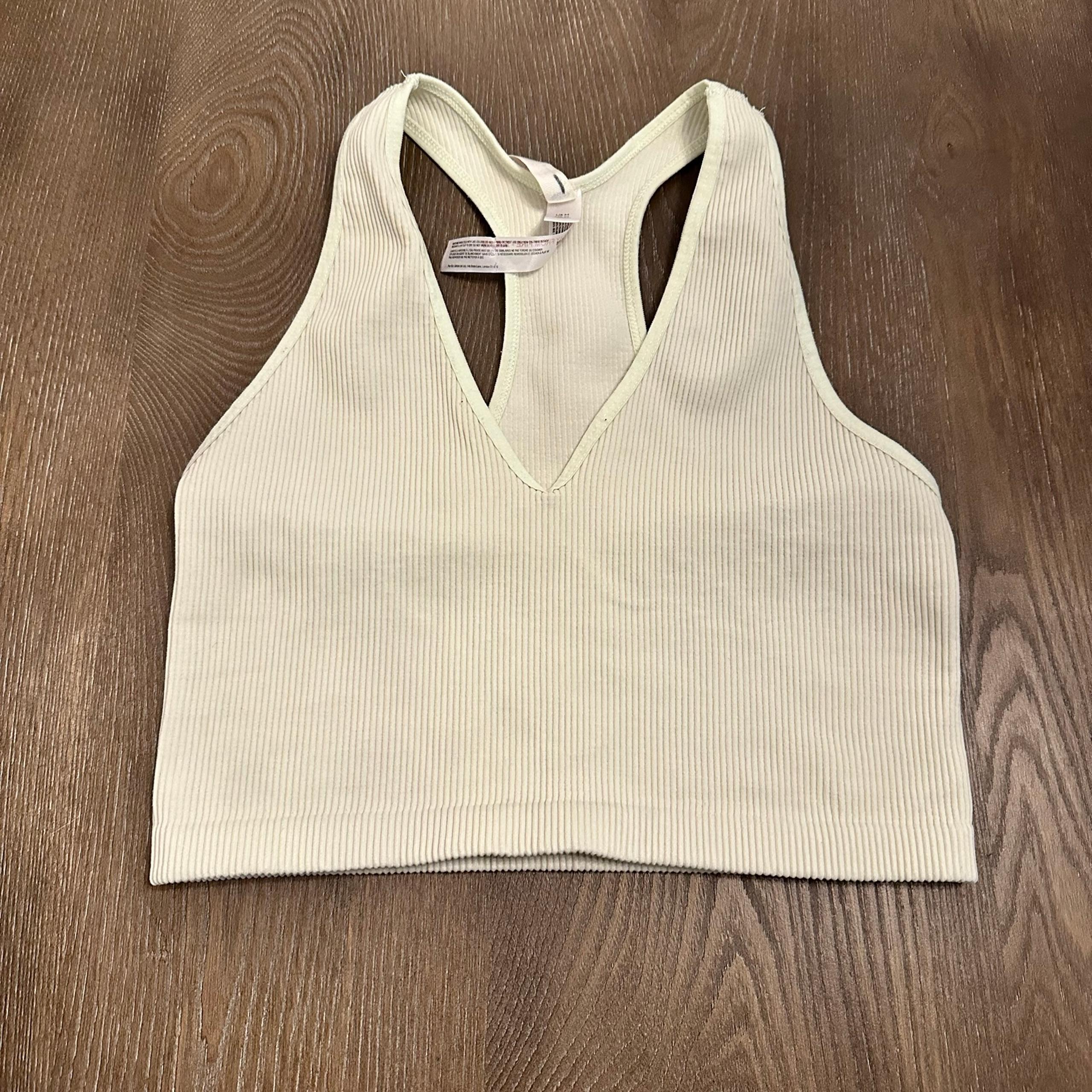 Free People Movement Women’s Seamless Ribbed Sports Bra Size Medium Lt Green