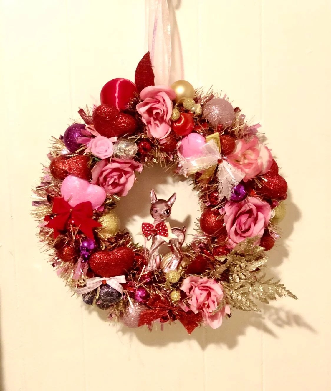 Valentines deer wreath