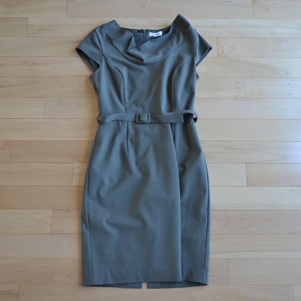 Calvin Klein Midi Dress Size 6 Green