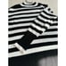 Philosophy: Mock Neck Black and White Color blocked Stripped Sweater