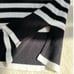 Philosophy: Mock Neck Black and White Color blocked Stripped Sweater