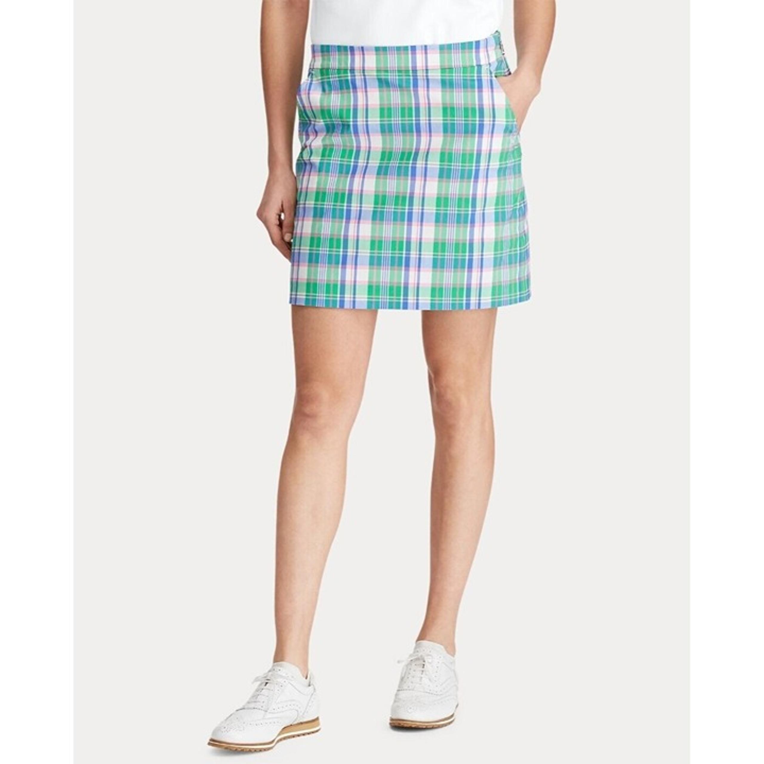 NEW Ralph Lauren Polo Golf Plaid Pleated Golf Skort Size 10 Green Pink Blue
