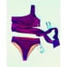 Surf Souleil NWT burgundy Goddess one shoulder side tie bikini, high waist sz S