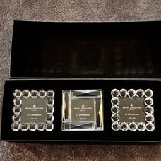 Royal Doulton Radiance Crystal Mini Fancy Photo Frames, Set of 3 - Brand New