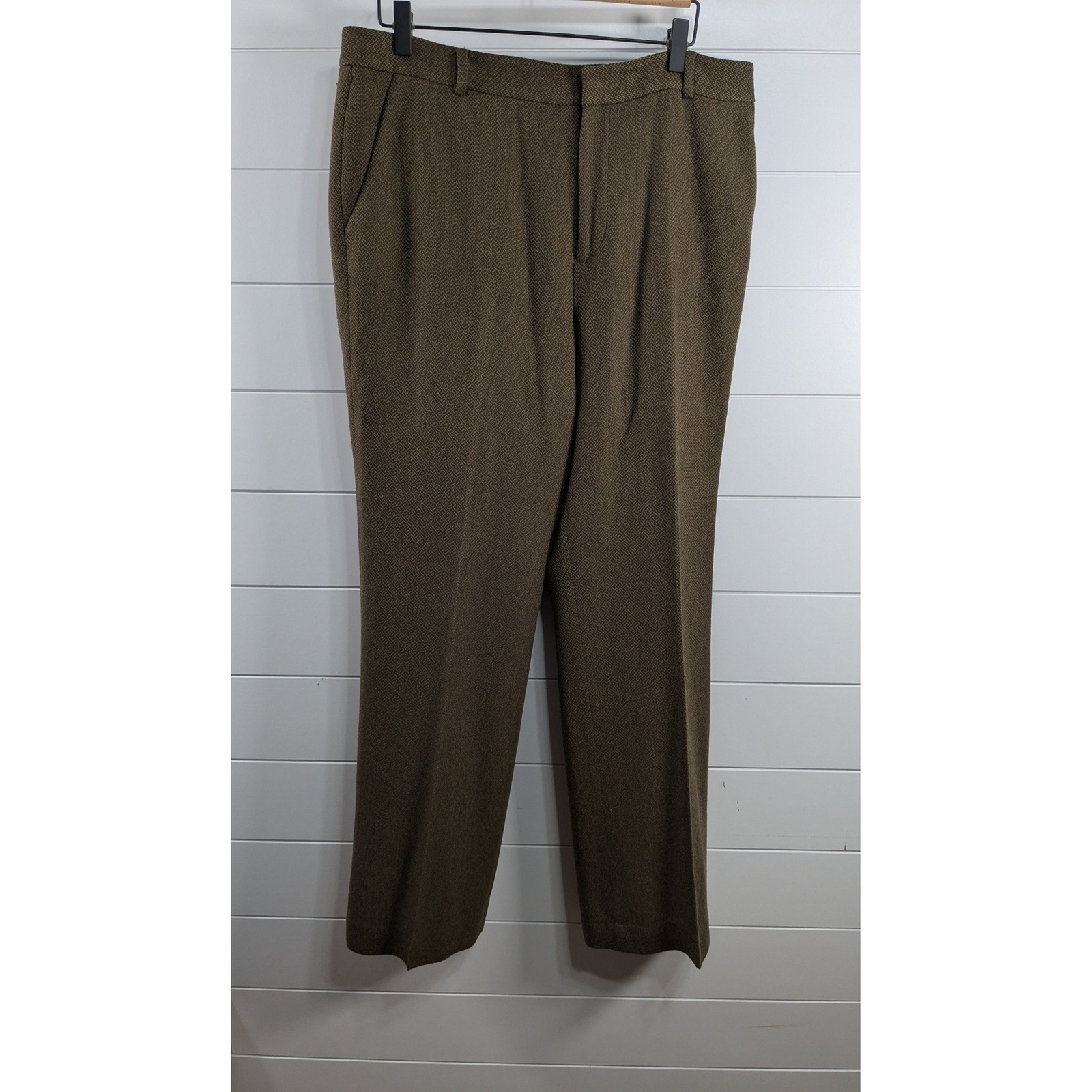 Lauren Ralph Lauren Womens 100% Virgin Wool Trousers Pants sz 12 Brown Academia