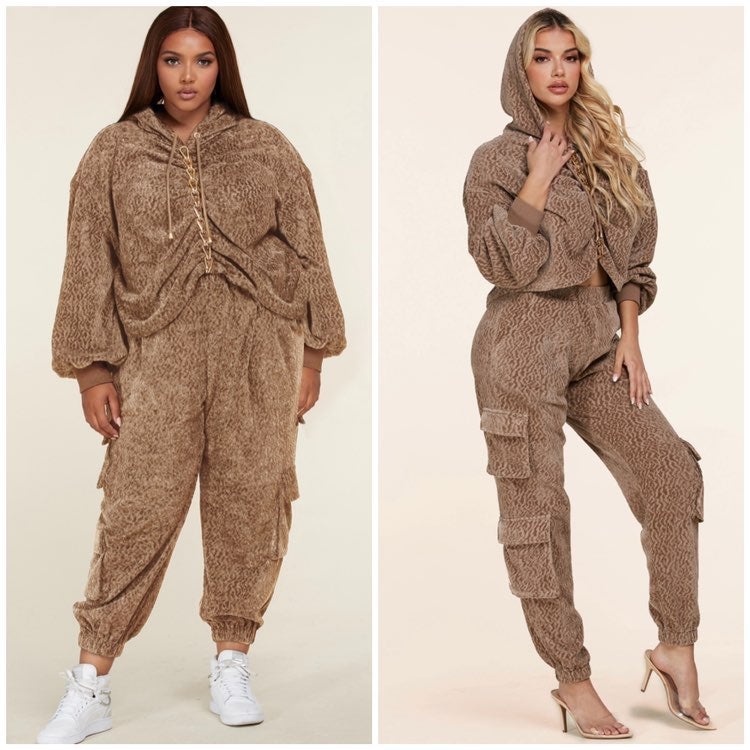 Two piece cropped hoodie & jogger