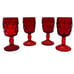 Vintage Viking Ruby Red Georgian Honeycomb Cordial Wine Glasses Original Labels