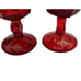 Vintage Viking Ruby Red Georgian Honeycomb Cordial Wine Glasses Original Labels