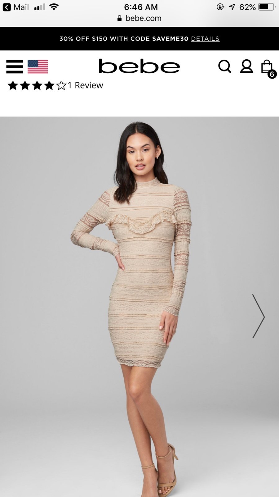 Bebe Long Sleeve dress