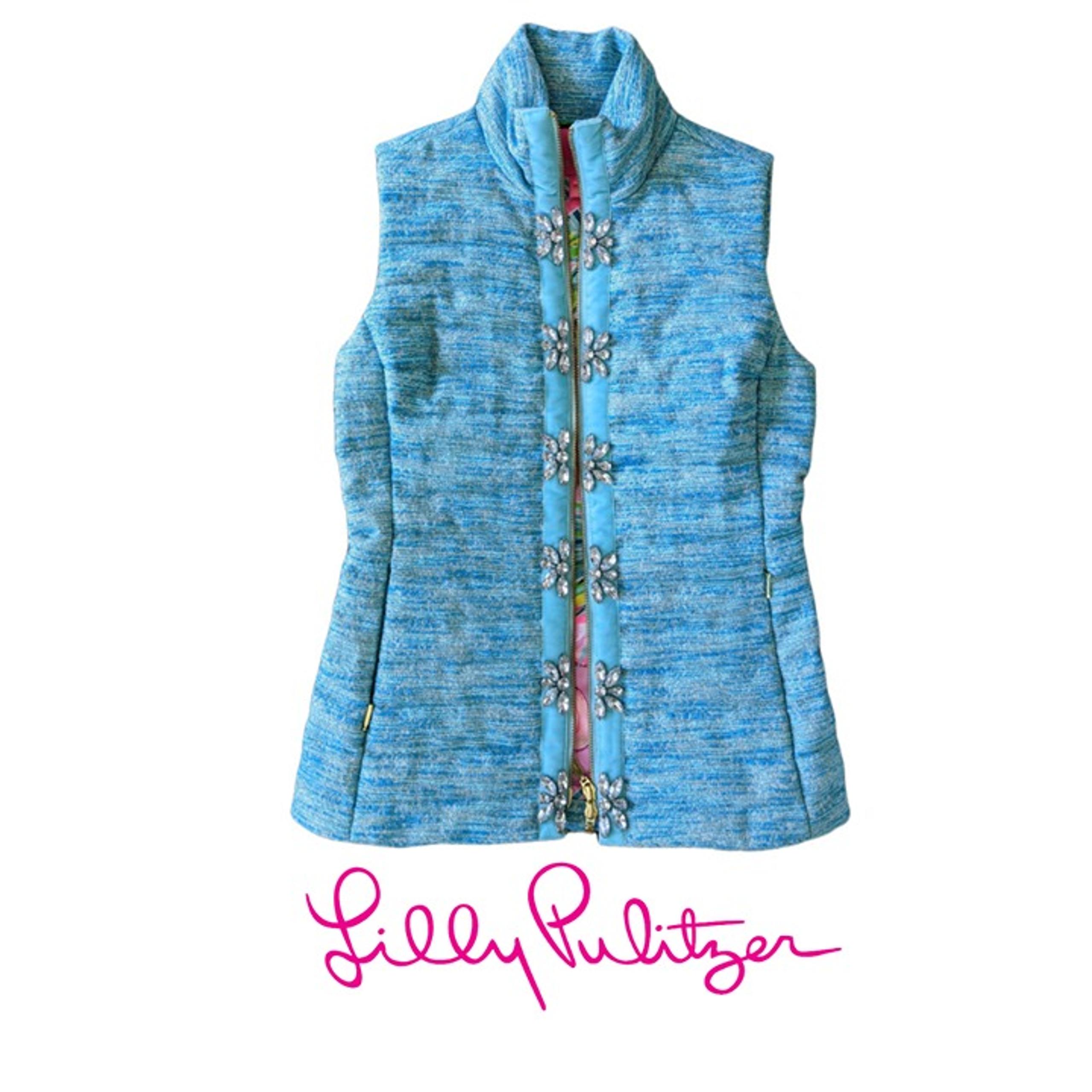LILLY PULITZER Women Noella Vest Blue Turqouise XXS NWT