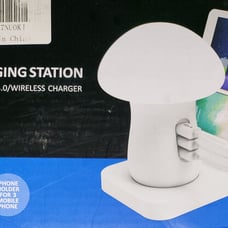 Multi Ports USB Charging Station, 3 Port Mushroom Lamp QC3.0 Fast Charger