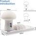 Multi Ports USB Charging Station, 3 Port Mushroom Lamp QC3.0 Fast Charger