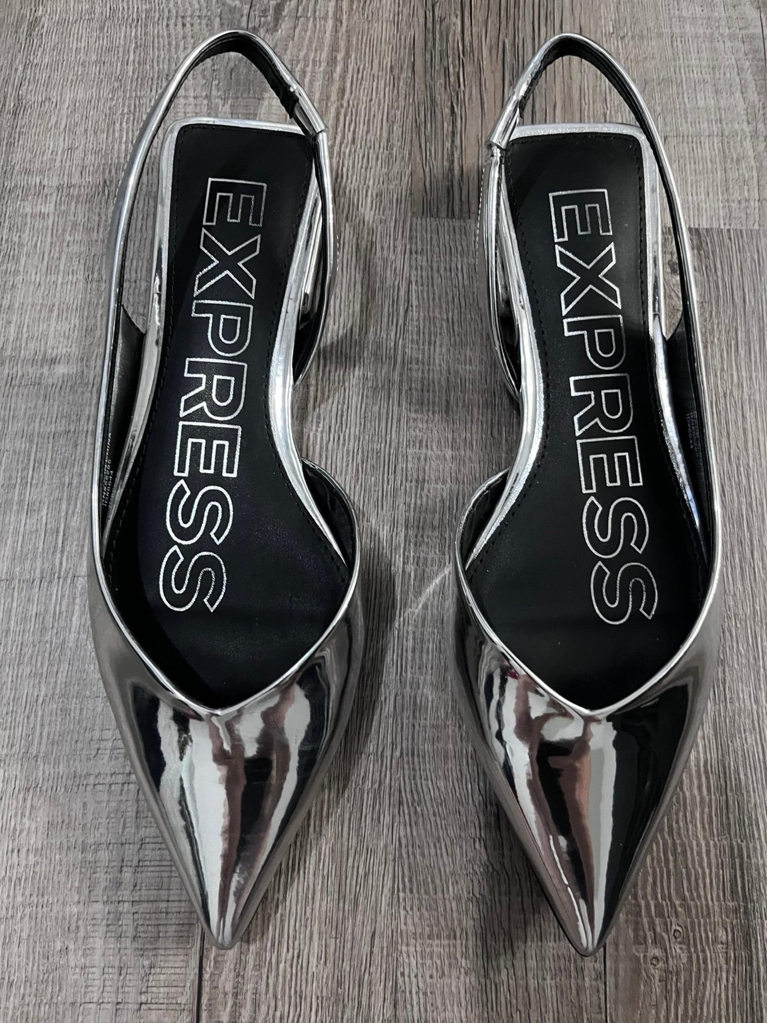 Express Shoes | Metallic Silver Flats | Color: Silver | Size: 7