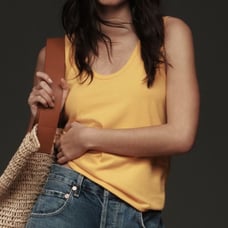Anthropologie Perfect Scoop-Neck Tank Tank Top in Golden Yellow Size L