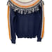 Anthropologie Margherita Nordic Sweater Tassel Fringe Navy Size Medium