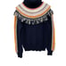 Anthropologie Margherita Nordic Sweater Tassel Fringe Navy Size Medium
