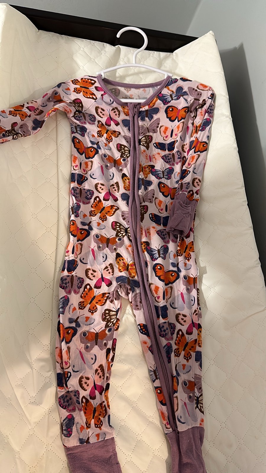 Little sleepies butterfly kisses zip
